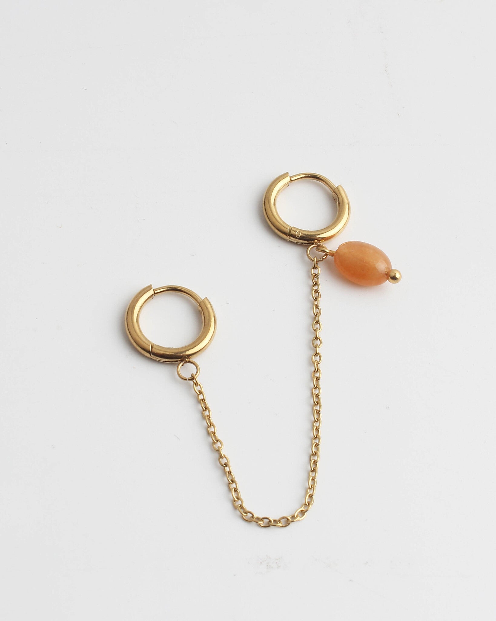 Natural stone - Boucle d'oreille double - Acier inoxydable