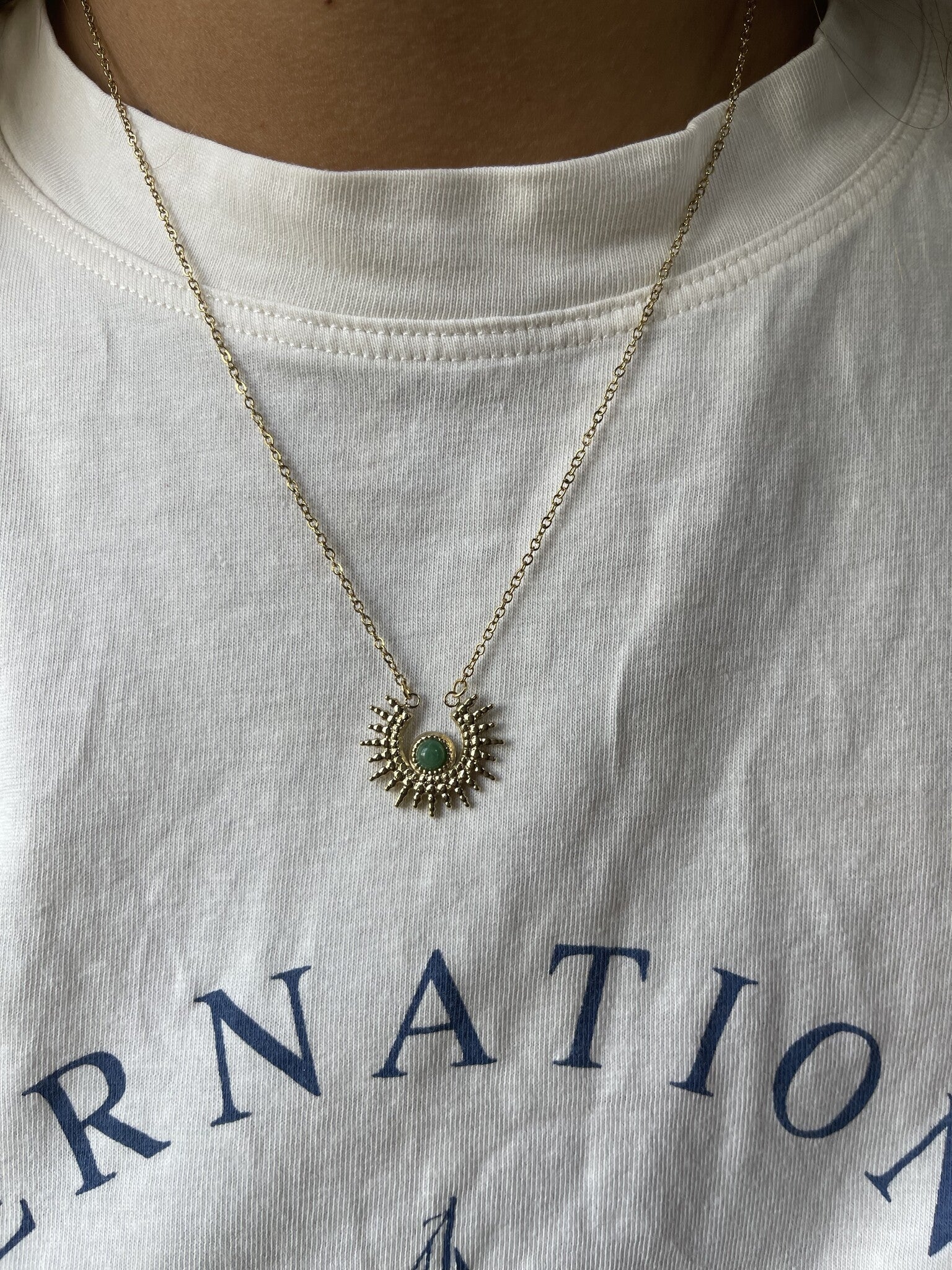 Xavi - Ketting - Natuursteen - Stainless Steel