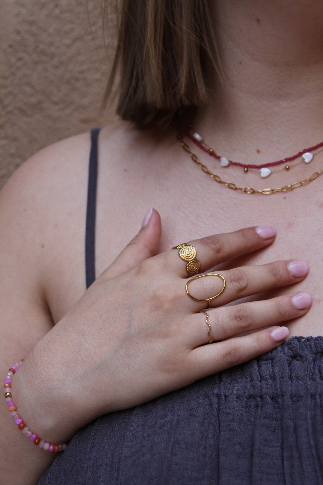 Thin Wave - Bague - Acier inoxydable - Ajustable