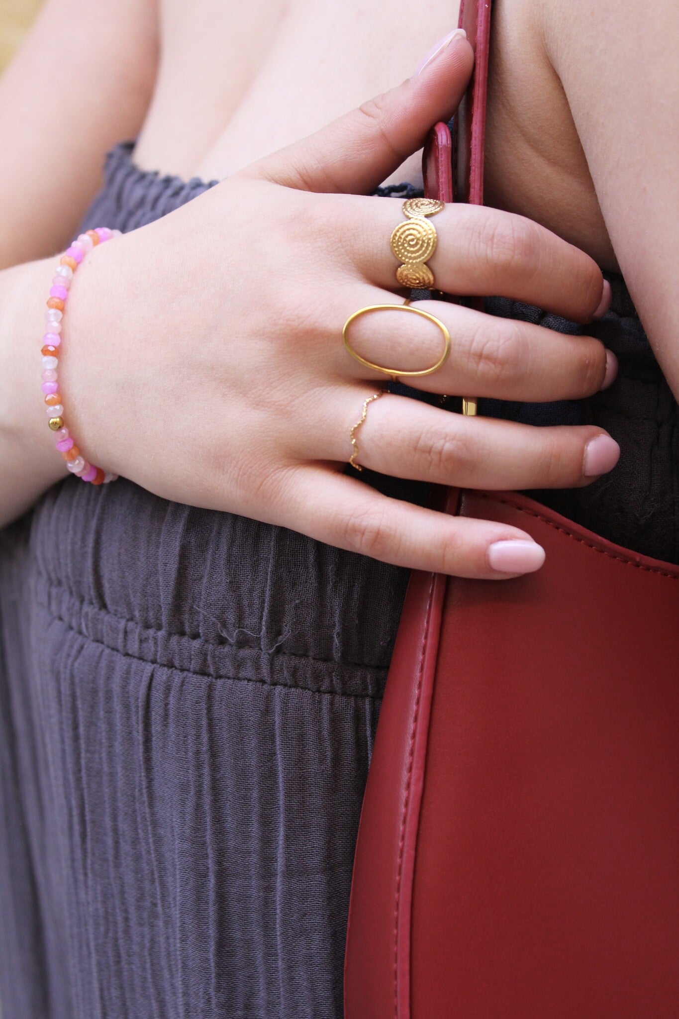 Thin Wave - Bague - Acier inoxydable - Ajustable