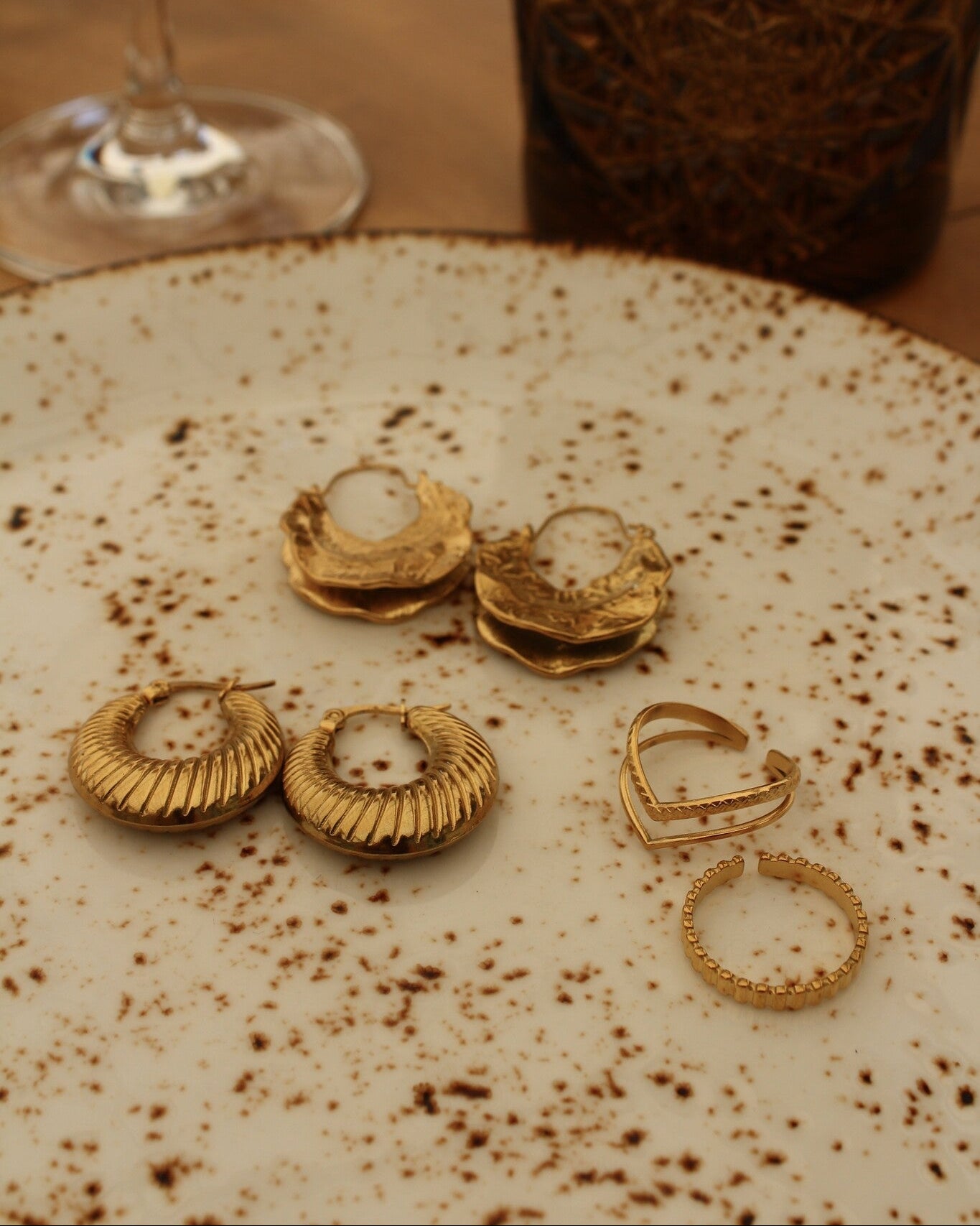 Double Wave - Bague - Acier inoxydable - Ajustable