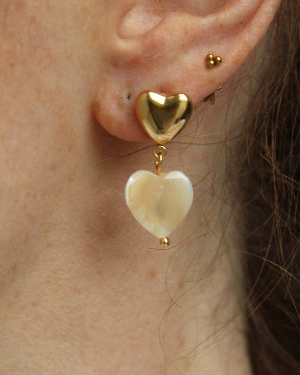 Doppio amore - Orecchini -  Pietra naturale -  Acciaio inossidabile